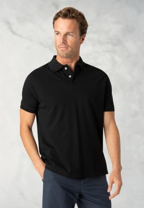 Milford Black Pure Cotton Pique Polo Shirt
