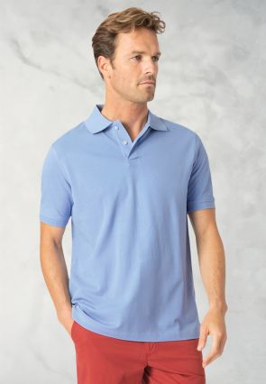Milford Powder Blue Pure Cotton Pique Polo Shirt