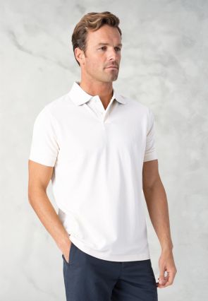Milford White Pure Cotton Pique Polo Shirt