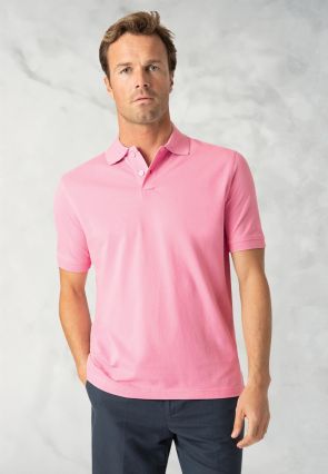 Milford Pink Pure Cotton Pique Polo Shirt