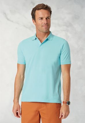 Milford Aqua Pure Cotton Pique Polo Shirt