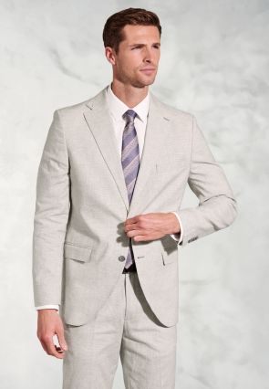 Tailored Fit Newman Silver Grey POW Check Occasion Suit Jacket