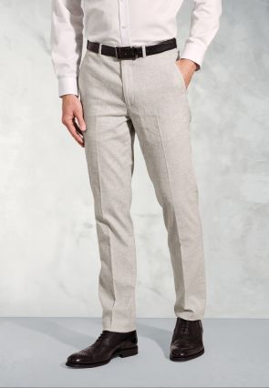 Tailored Fit Newman Silver Grey POW Check Occasion Suit Pants