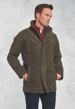 Niven Khaki Faux Suede Padded Jacket