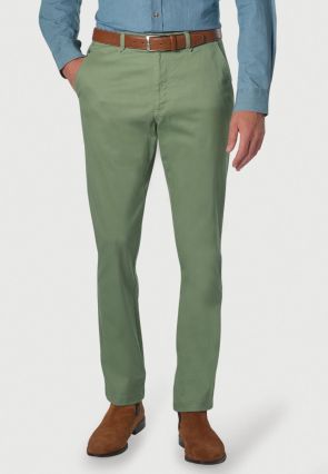 Regular Fit Perry Sage Fine Twill Stretch Cotton Pants
