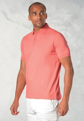 Seppi Pure Cotton Jersey Coral Polo Shirt