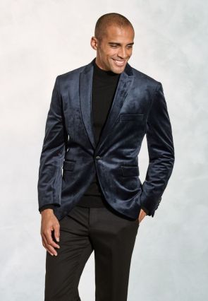 Tailored Fit Severn Midnight Velvet Evening Jacket