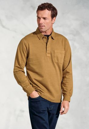 Sheridan Mustard Garment Dyed Cotton Rugby Shirt