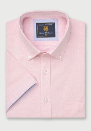 Regular Fit Rose Textured Cotton Short Sleeve Shirts