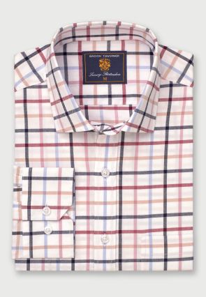 Regular Fit Pink Tattersall Check Cotton Shirt