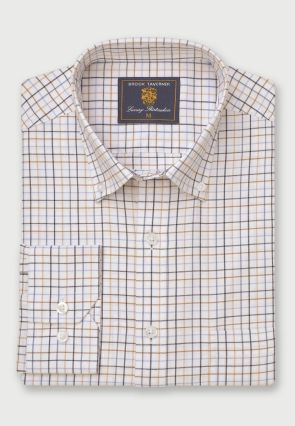 Regular Fit Blue Tattersall Check Cotton Shirt