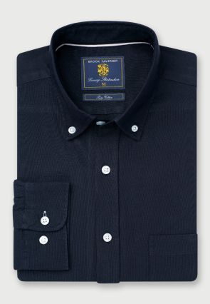 Regular Fit Navy Oxford Cotton Shirt