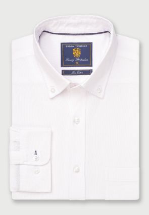 Regular Fit White Oxford Cotton Shirt