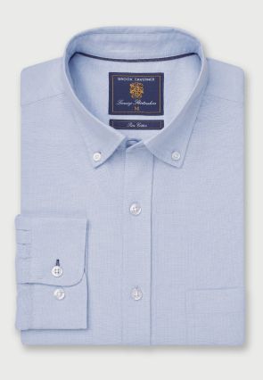 Regular Fit Sky Blue Oxford Cotton Shirt