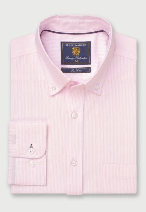 Regular Fit Pink Stripe Oxford Cotton Shirt