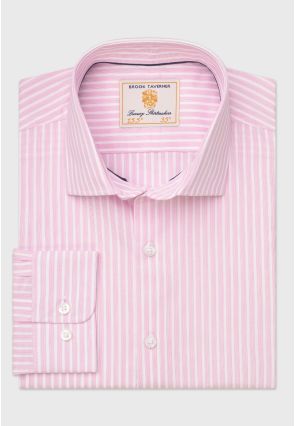 Tailored Fit Pink Stripe Shirt