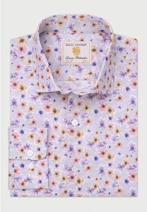 Regular Fit Grey Poppy Print 'Occasion' Shirt