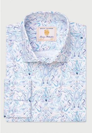 Tailored Fit 'Blue Paisley Print 'Occasion' Shirt
