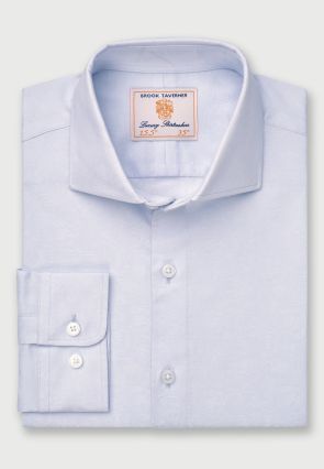 Tailored Fit Sky Blue Floral Jacquard 'Occasion' Shirt