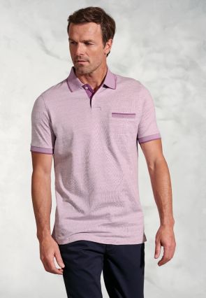 Sutherland Mauve Melange Dot Jacquard Polo Shirt