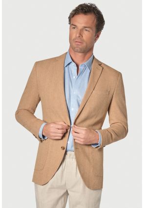 Tailored Fit Thorpe Sand Cotton Linen Jacket