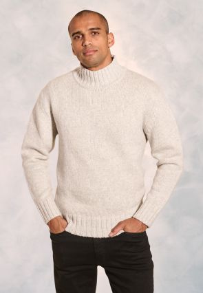 Waver Winter White Lambswool Turtle Neck Jumper