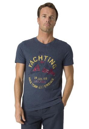 Wilton Denim Blue Nautical Print T-Shirt