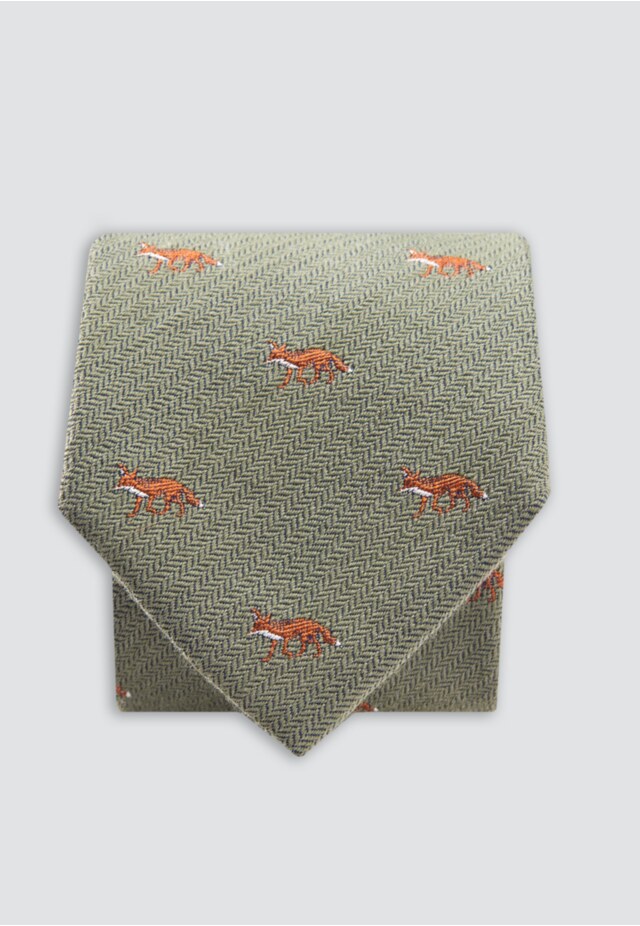 Sage Fox Wool Silk Tie