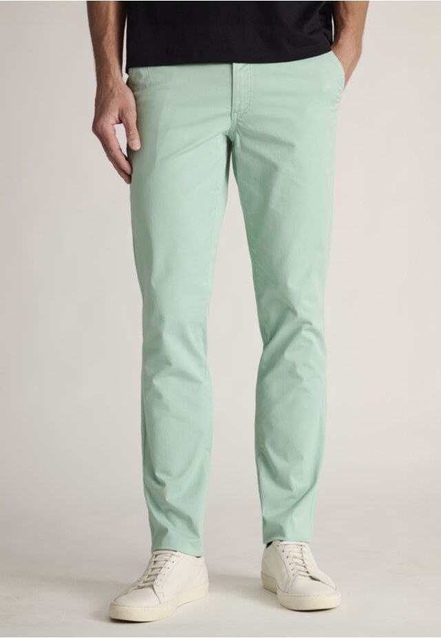 Tailored Fit Addingham Mint Garment Dyed Stretch Cotton Pants