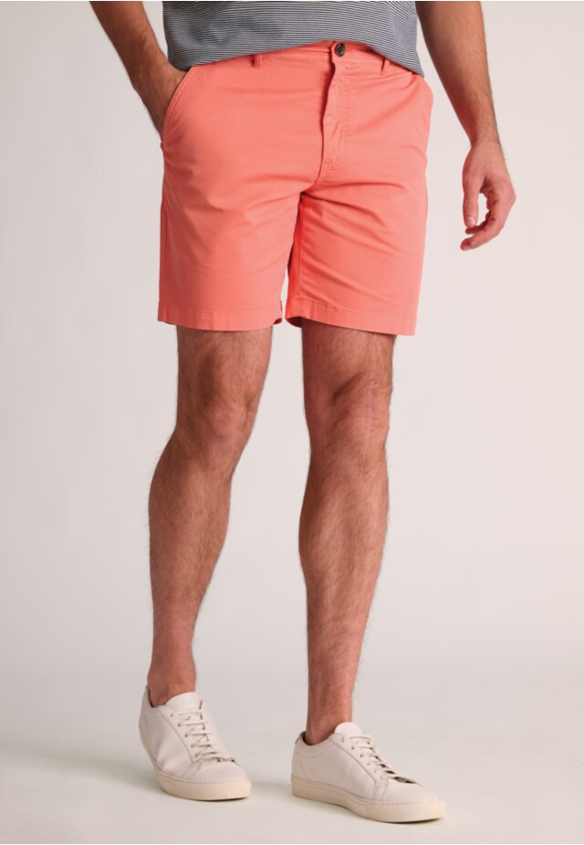 Tailored Fit Addingham Coral Garment Dyed Stretch Cotton Shorts
