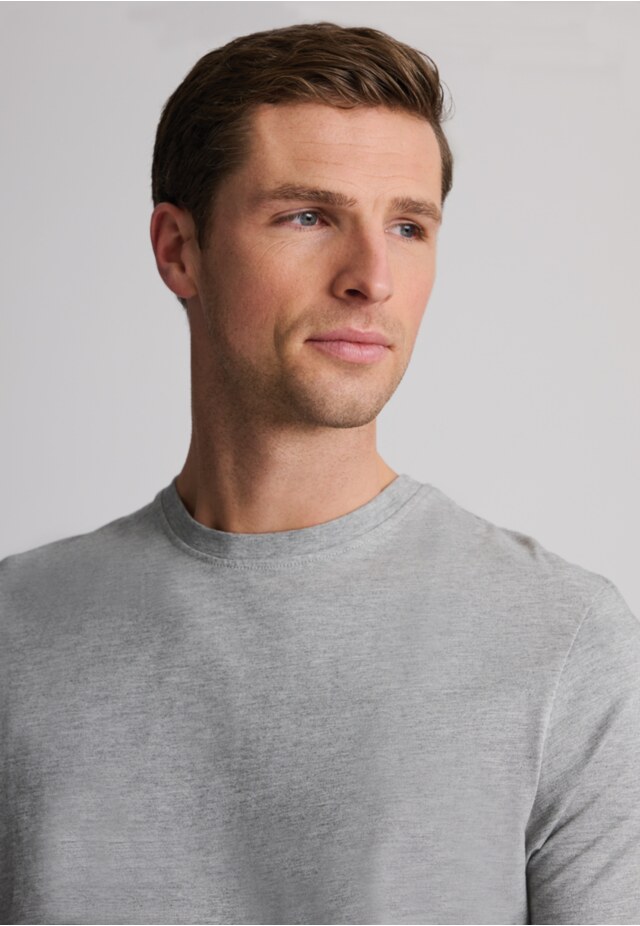 Hawkes Silver Marl Cotton Blend Jersey T-Shirt