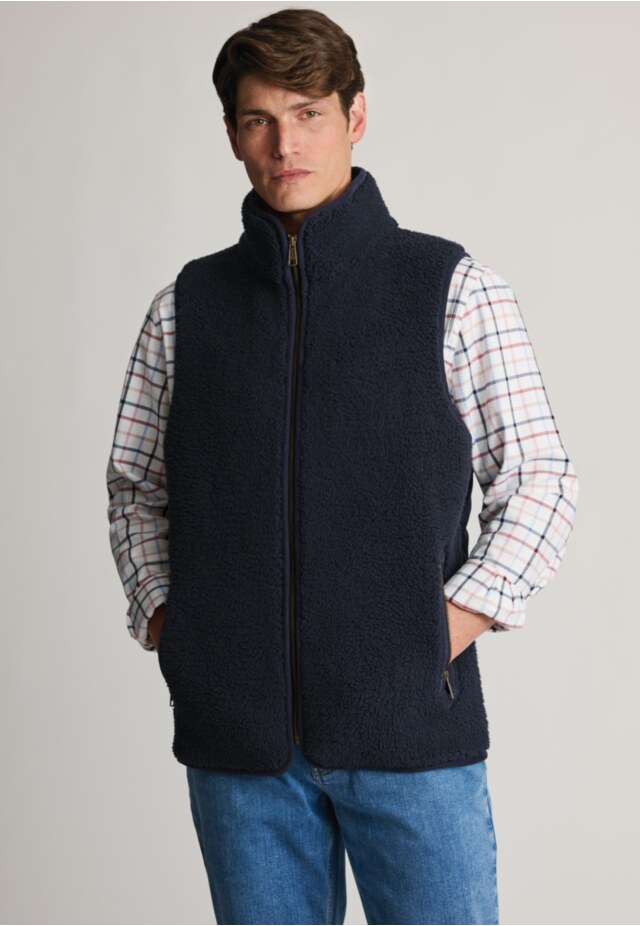 Laytham Navy Fleece Quilted Gilet