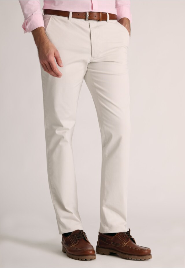 Tailored Fit Leo Stone Stretch Cotton Chinos