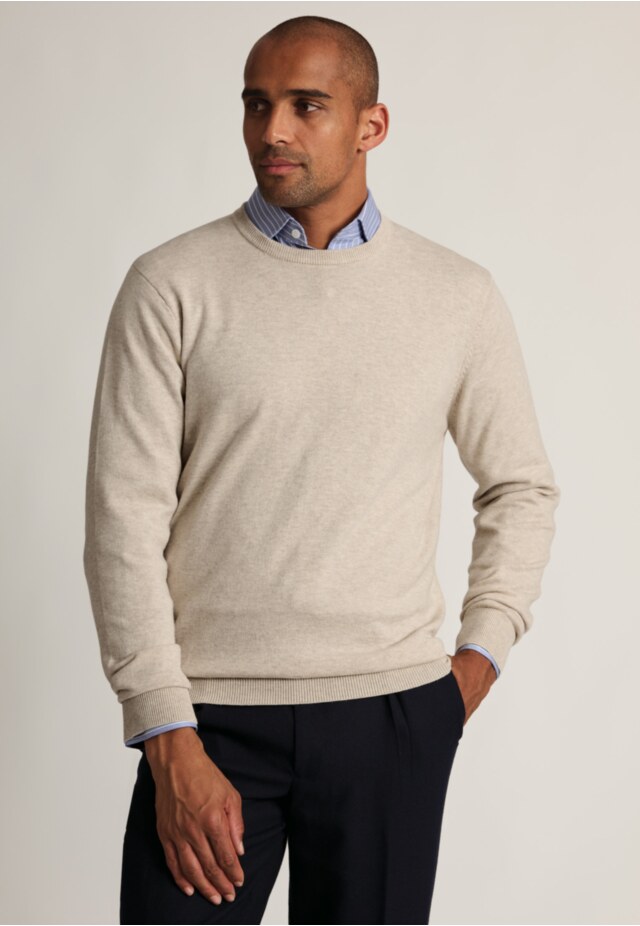 London Stone Cotton Merino Crew Neck Jumper