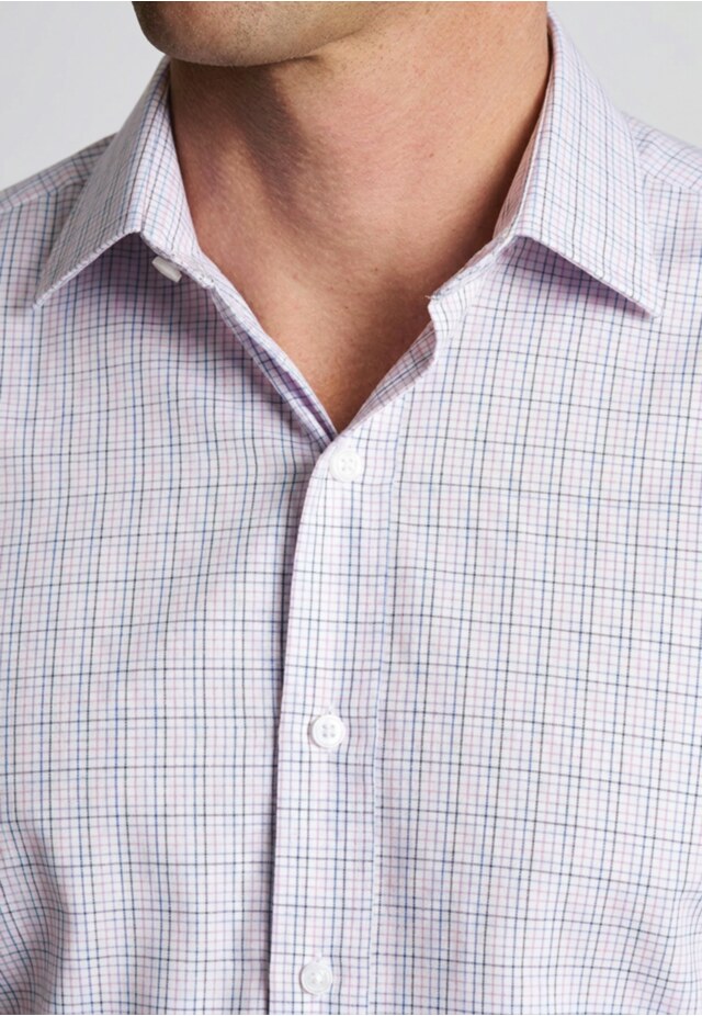 Tailored Fit Lilac Small Tattersall Check Cotton Shirt