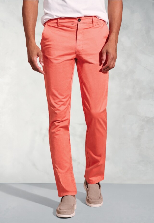 Tailored Fit Broderick Coral Garment Dyed Casual Pants