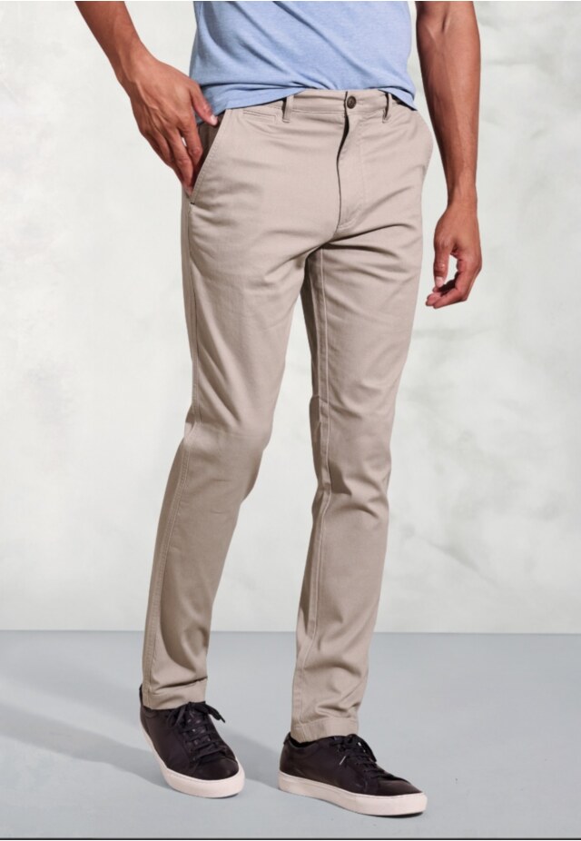 Tailored Fit Brosnan Sand Textured Stretch Cotton Chinos