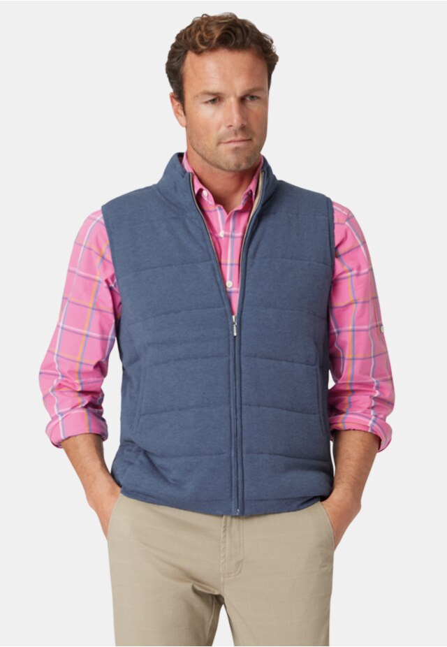 Hainworth Blue Marl Padded Zip Through Gilet
