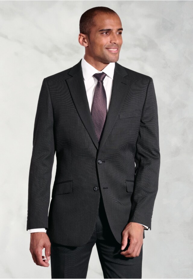 Tailored Fit Phene Charcoal Pin Dot Suit Jacket