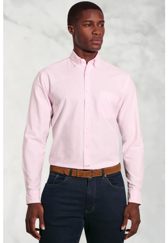 Regular Fit Pink Oxford Cotton Shirt