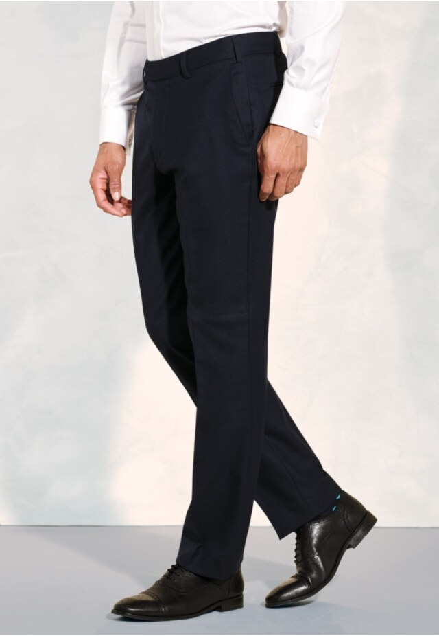 Tailored Fit Wells Navy Wool Blend Suit Pants