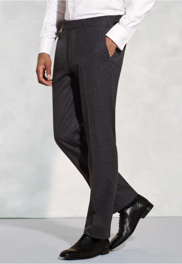 Tailored Fit Wells Charcoal Wool Blend Suit Pants