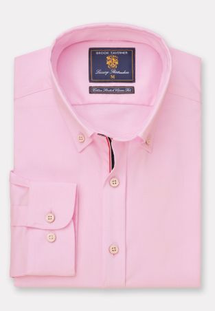 Tailored Fit Pink Stretch Oxford Cotton Shirt
