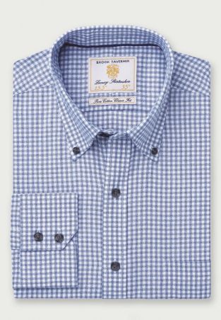 Regular Fit Sky Blue Gingham Cotton Shirt