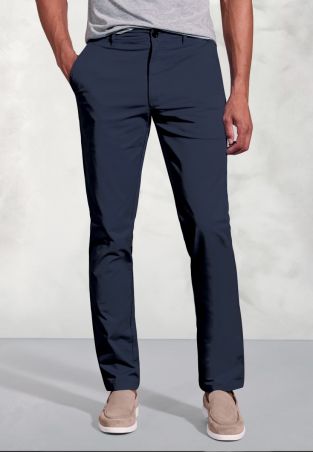 Tailored Fit Broderick Navy Garment Dyed Casual Pants