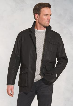 Brooke Black Cotton Carbon Finish Jacket