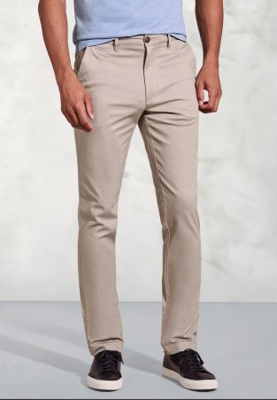 Regular Fit Brosnan Sand Textured Cotton Stretch Chinos