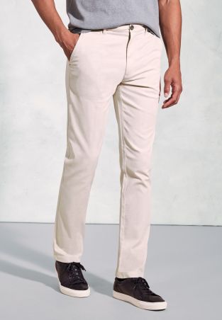 Regular Fit Brosnan Stone Textured Cotton Stretch Chinos