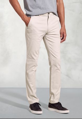 Tailored Fit Brosnan Stone Textured Cotton Stretch Chinos