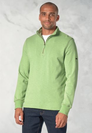 Cash Pure Cotton Apple Zip Neck Sweatshirt